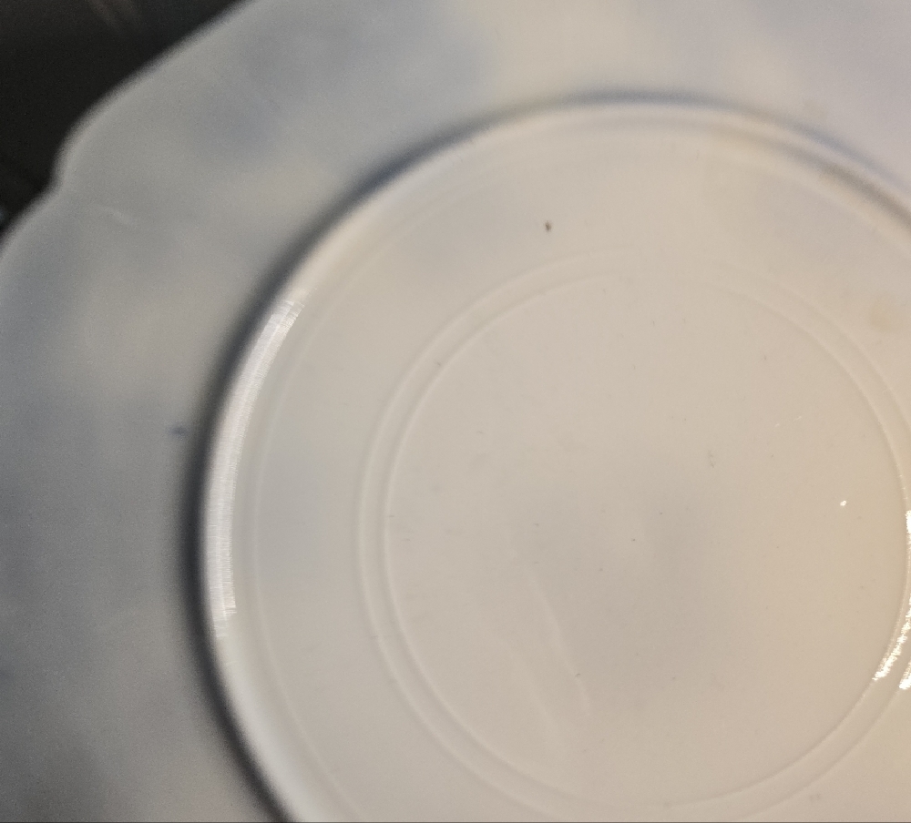 Antique Claremont England Royal Flow Blue & White Floral Semi Porcelain Plate - Picture 9 of 11